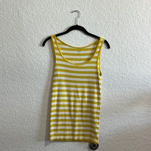 Yellow and white striped tank top
